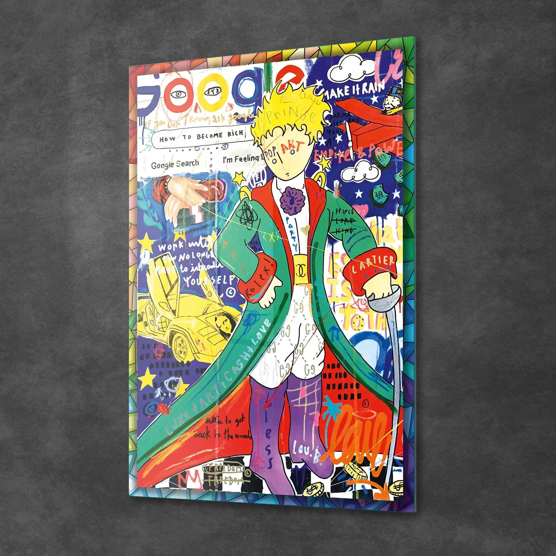 Picture of Decovetro Cam Tablo Pop Art Google 50x70 cm