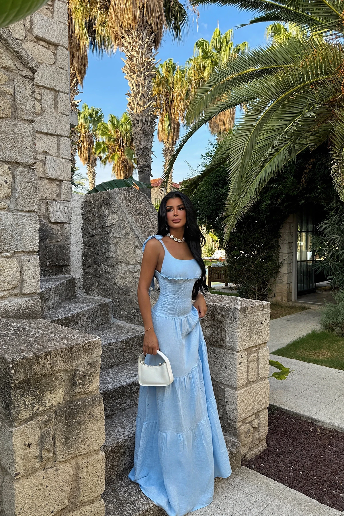 Picture of Blue Strappy Long Dress