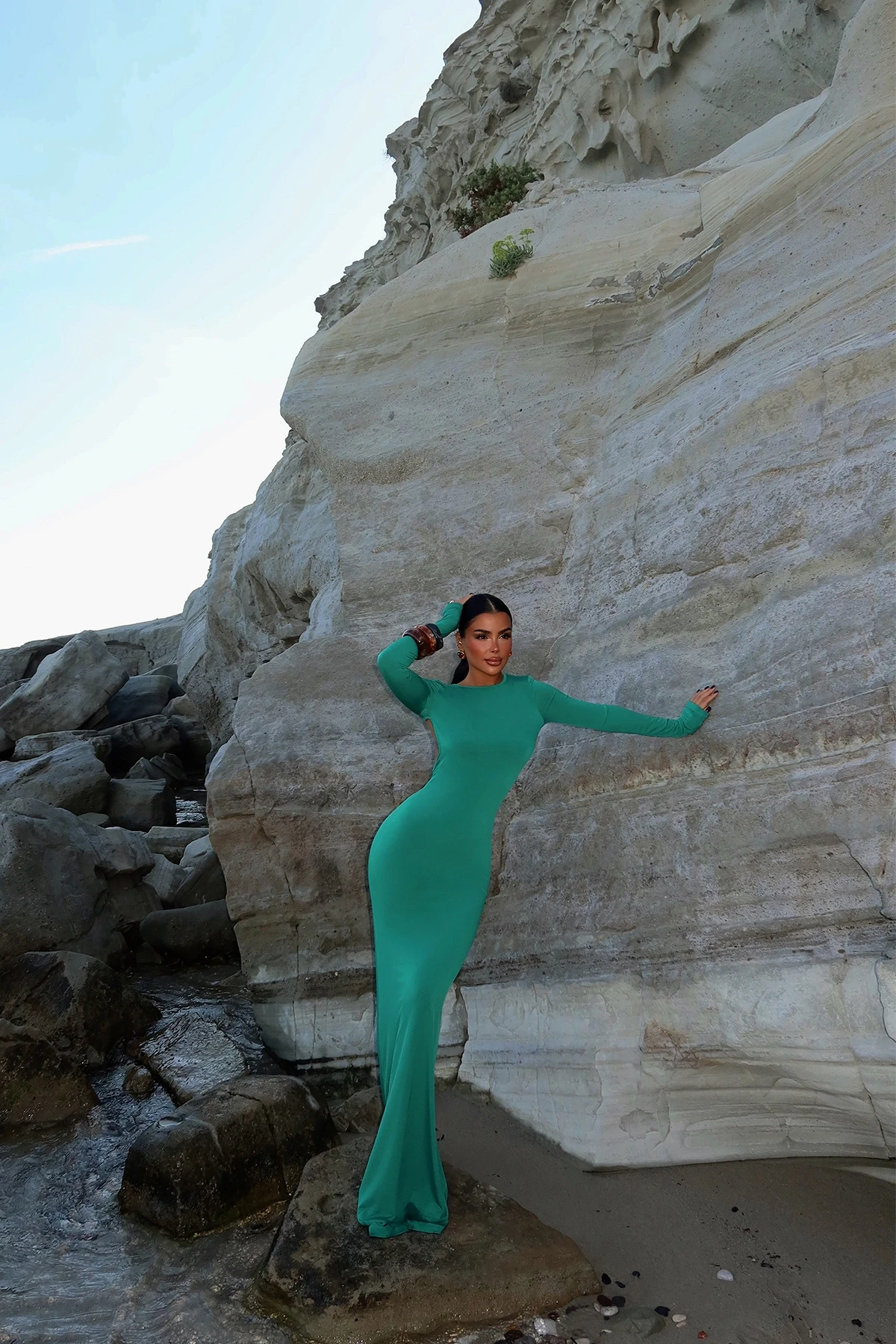 Picture of Green Doss Long Backless Dress