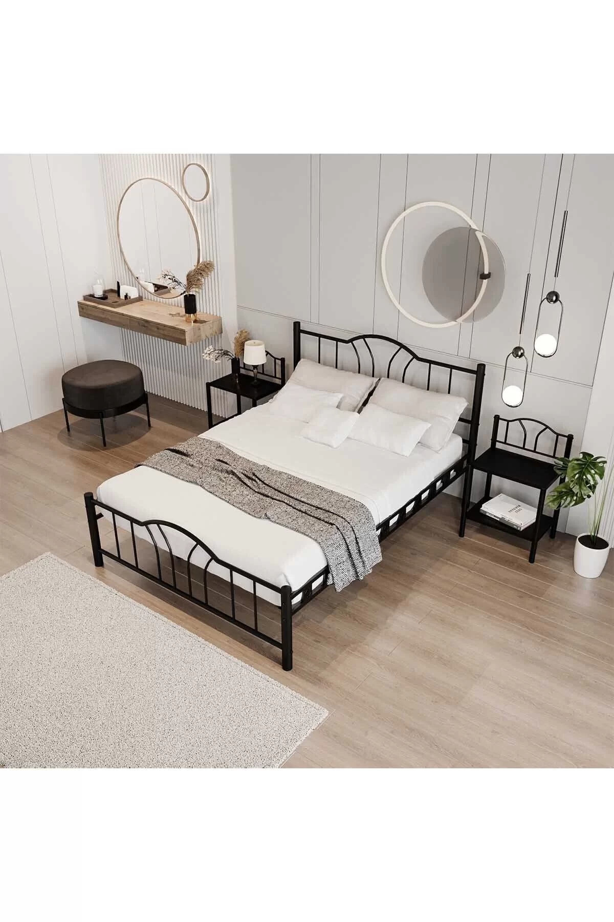 Picture of Bella Çift Kişilik Ferforje Tarz Metal Karyola Bella Karyola Siyah