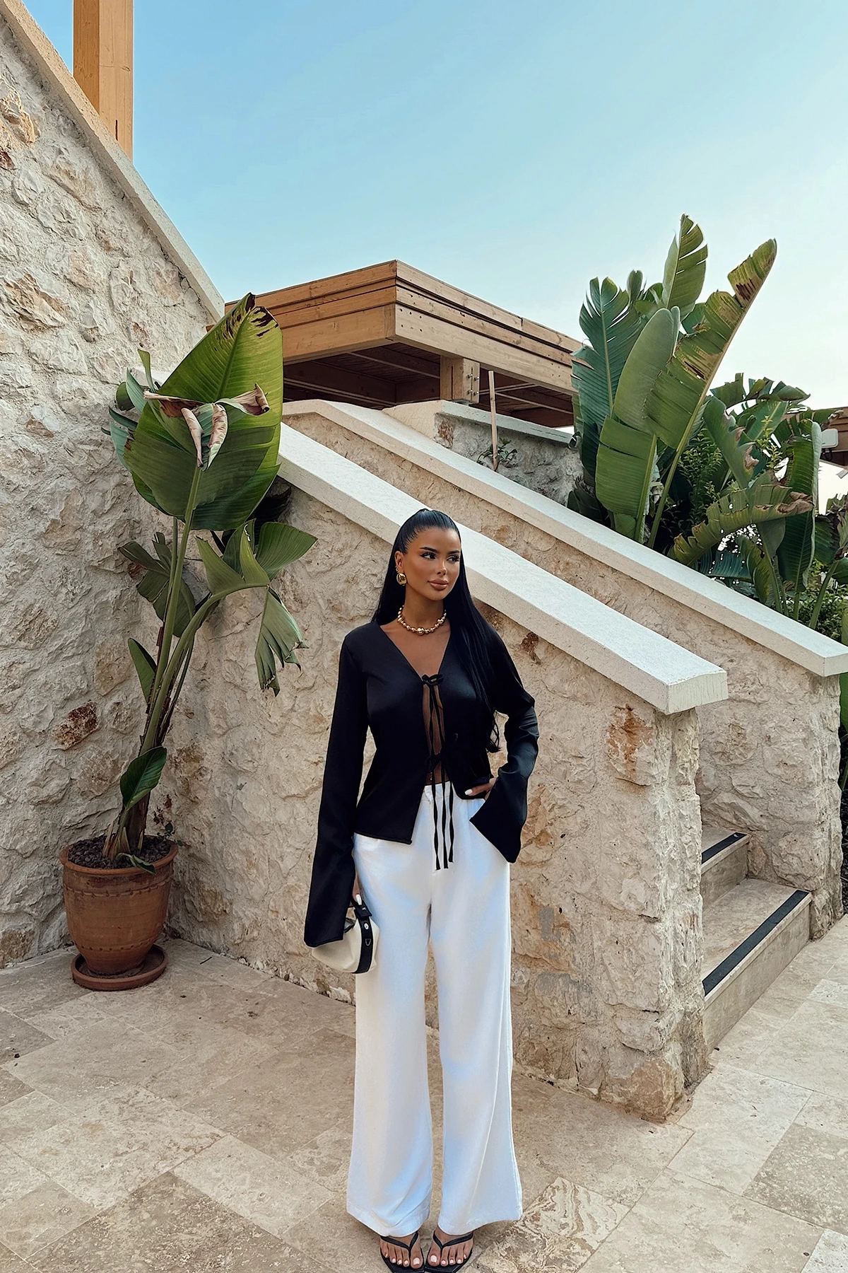 Picture of Black Tie Front Shirt