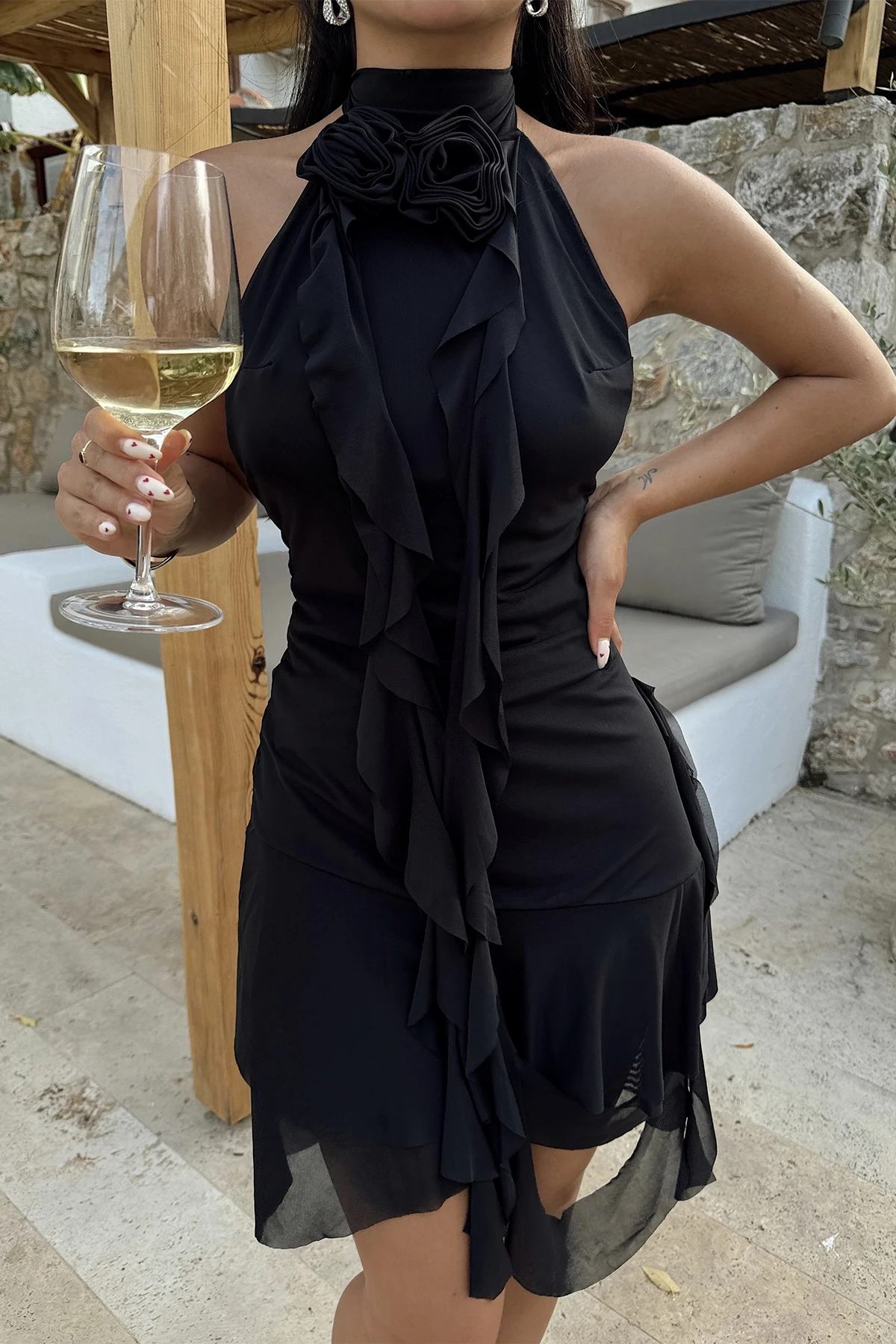 Picture of Black Tulle Mini Dress