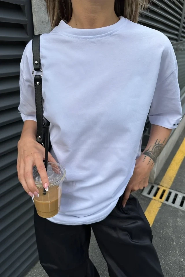 Picture of Basic T-Shirt with White Sleeve Lettering