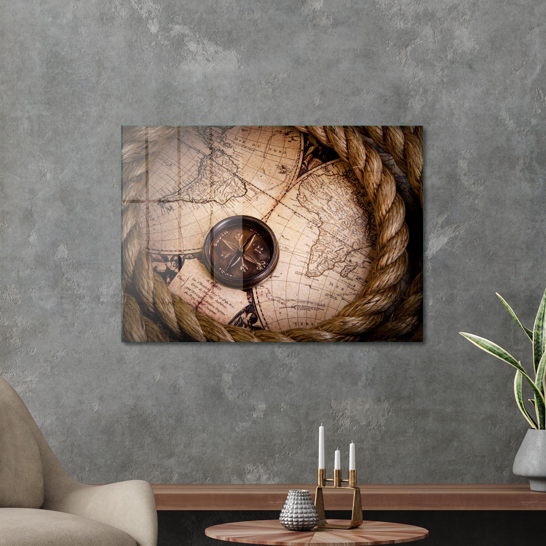 Picture of Decovetro Cam Tablo Old World Map 50x70 cm