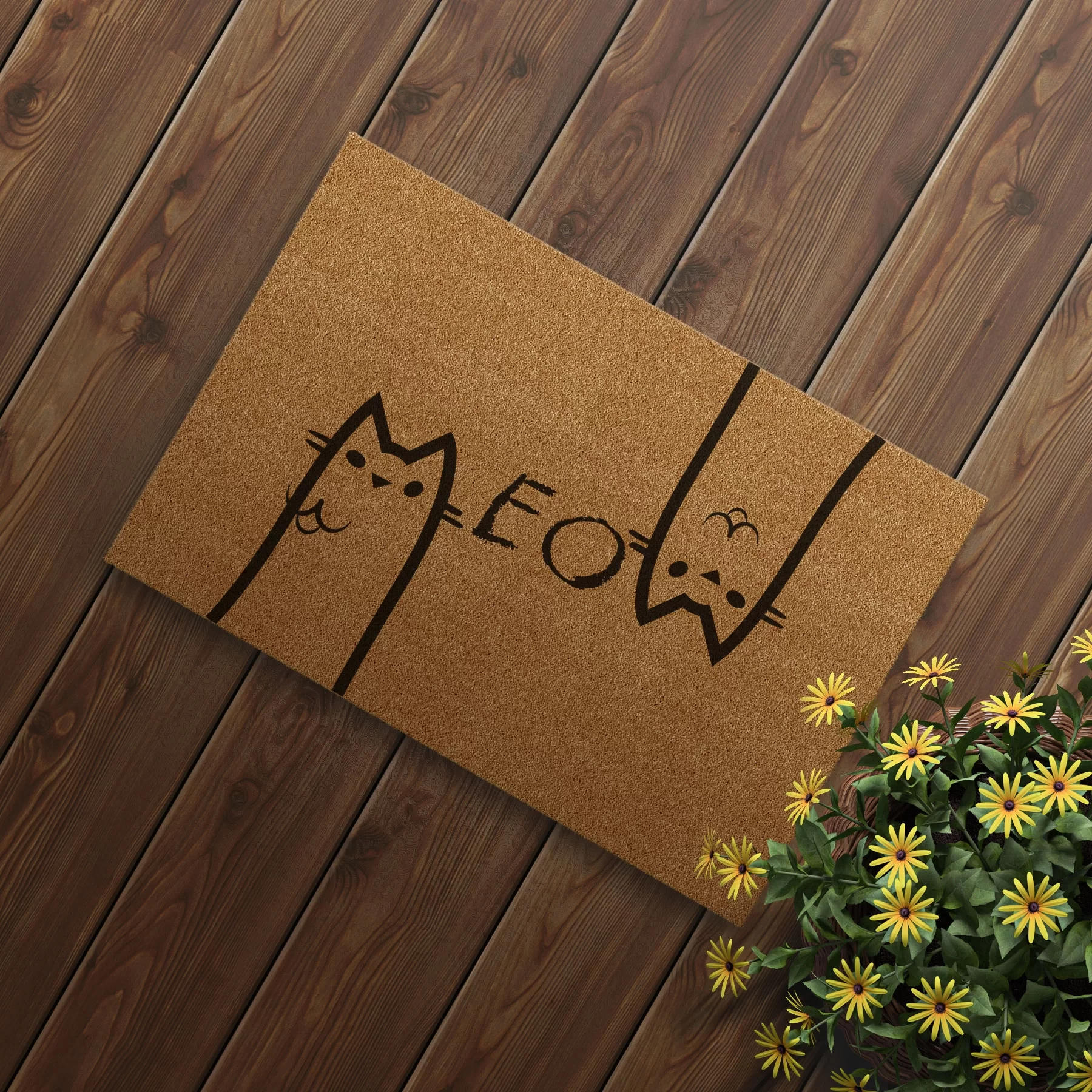 Picture of Decovetro Paspas Kedi Desenli kapı Önü Paspası 40 x 60 Cm