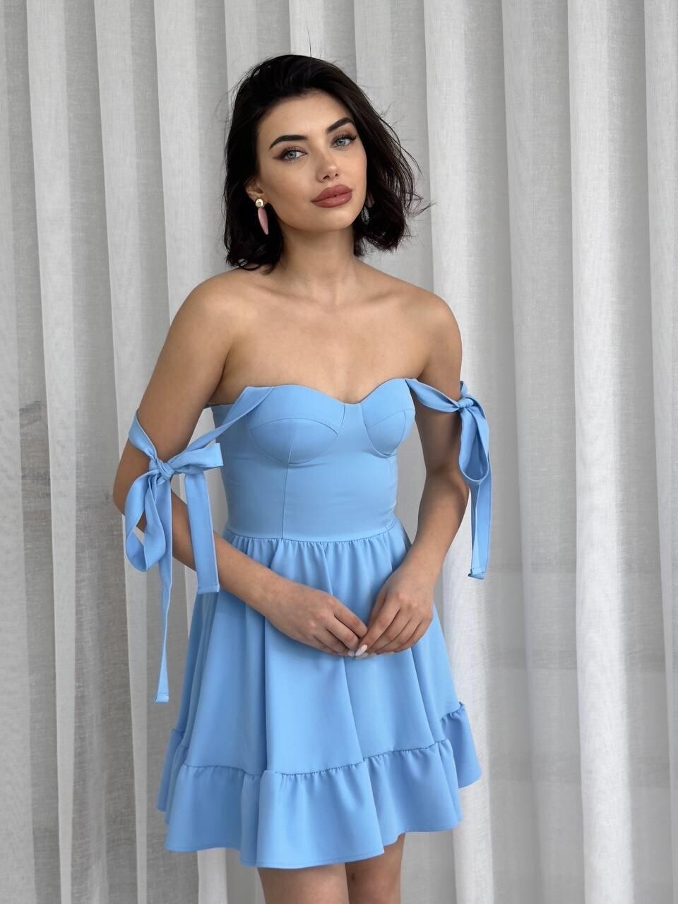 Picture of İP ASKILI BAĞLAMALI ATLAS ELBİSE