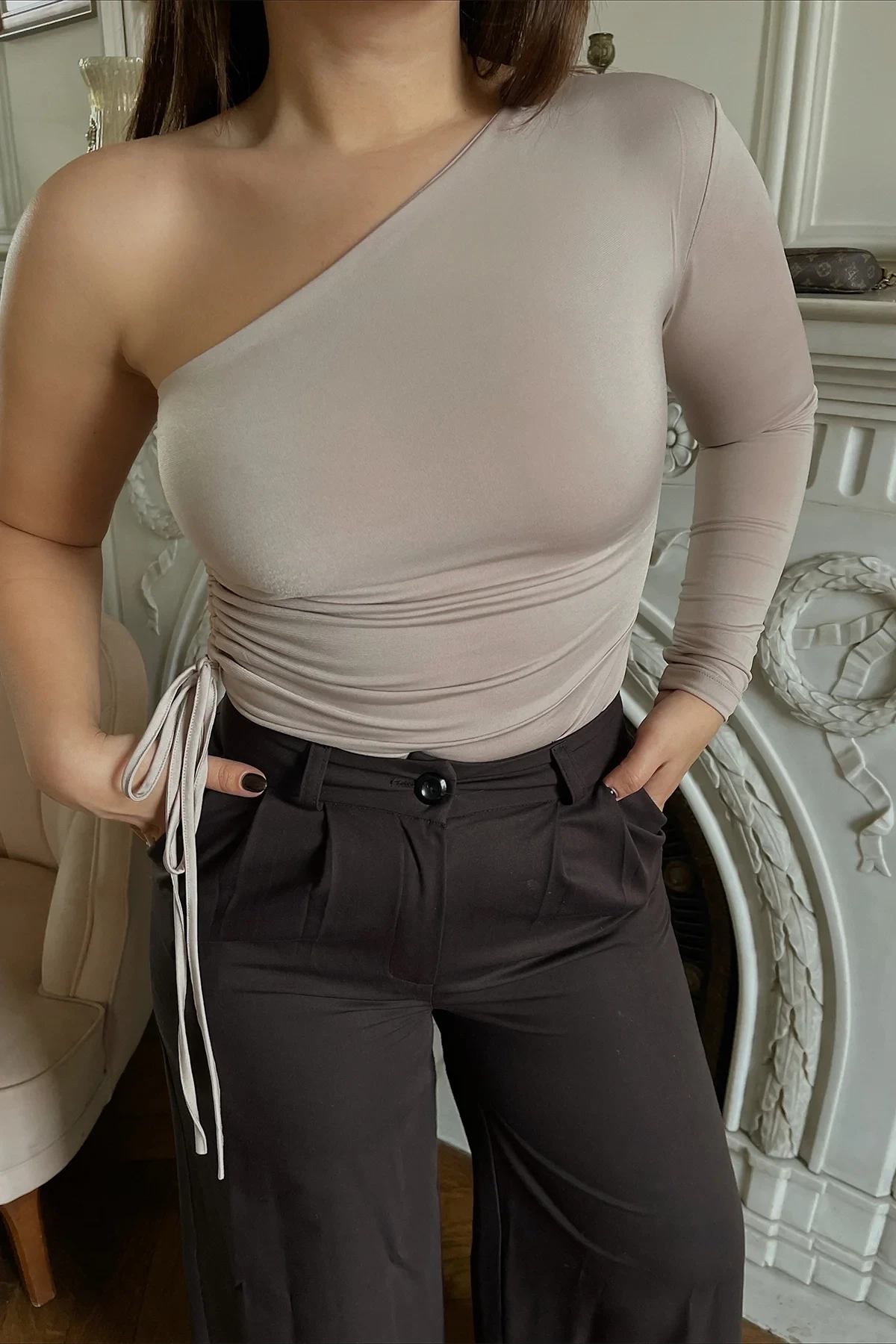 Picture of Stone Tied One Sleeve Bodysuit