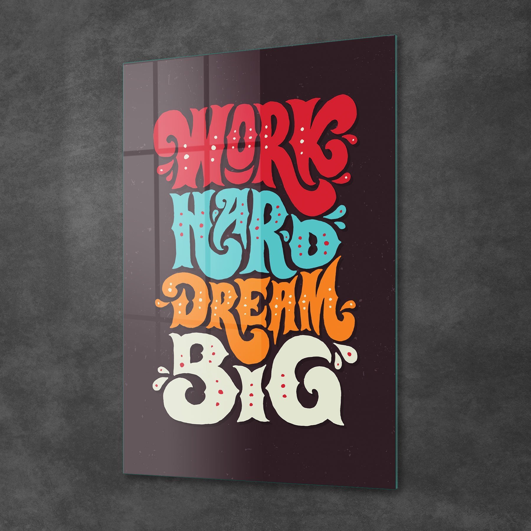 Picture of Decovetro Cam Tablo Work Hard Dream Big 50x70 cm
