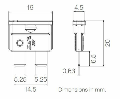 Picture of 5 Adet 1 Amper Siyah Standart Bıçak Sigorta 1A