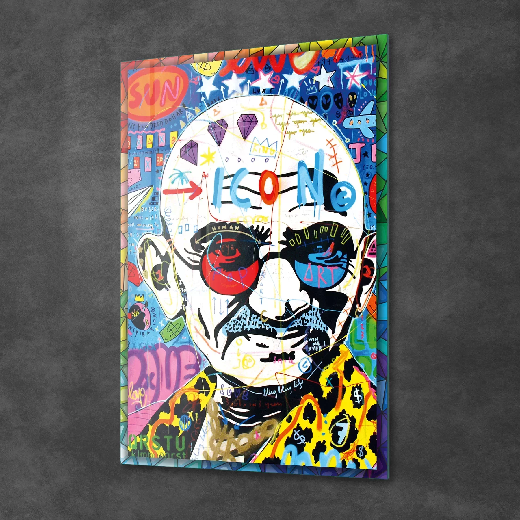 Picture of Decovetro Cam Tablo Pop Art Gandhi 30x40 cm