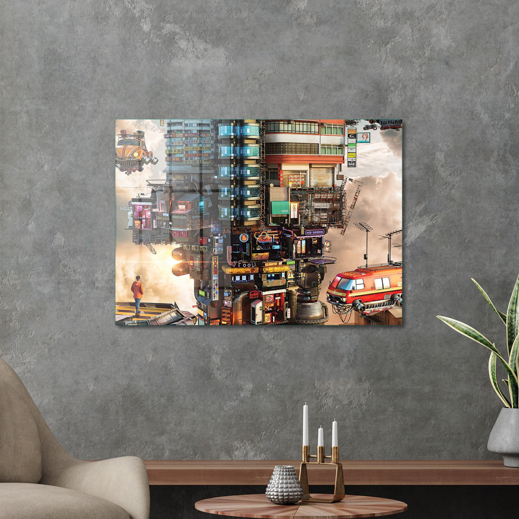 Picture of Decovetro Cam Tablo Futurist City 70x100 cm