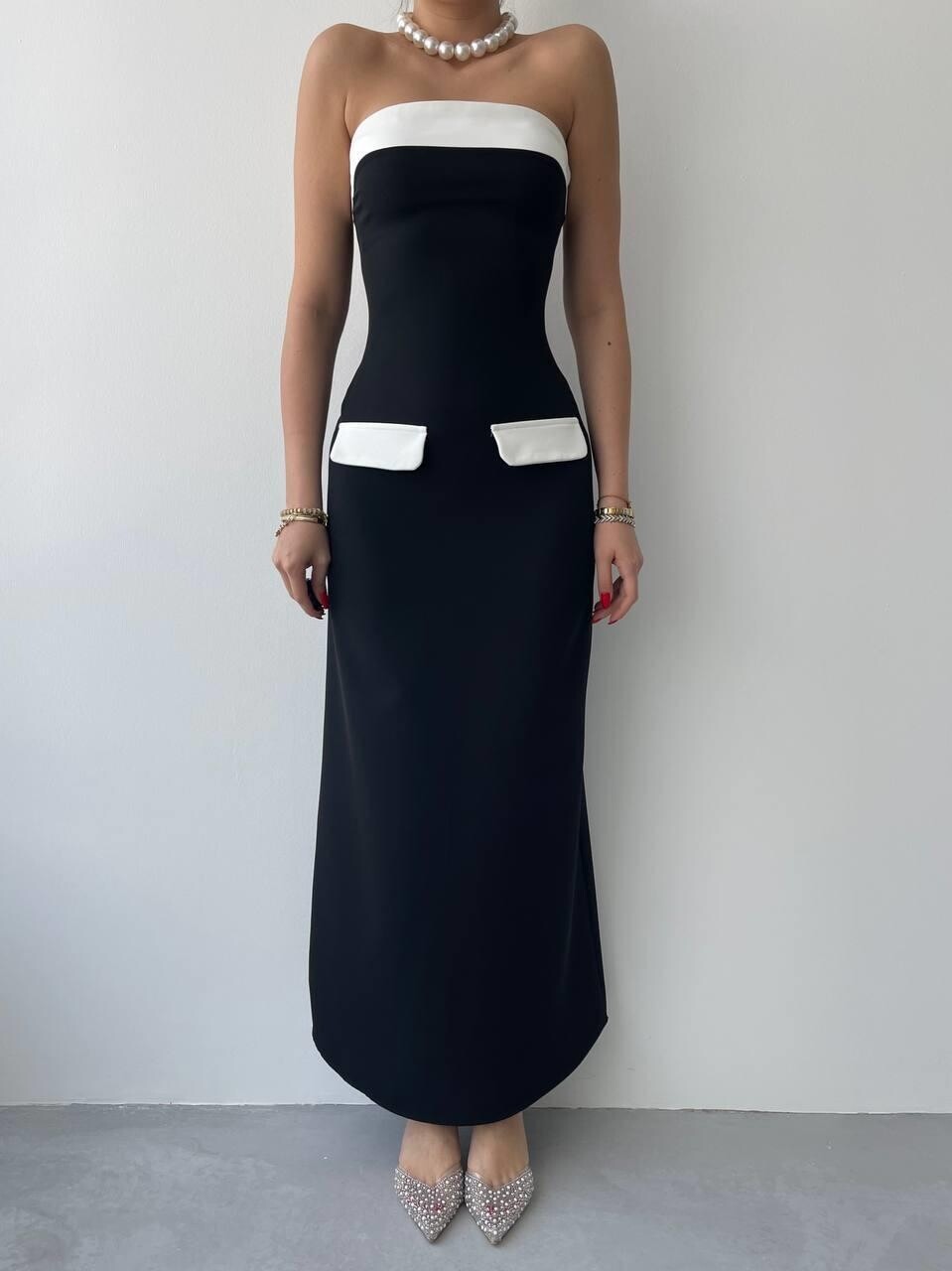 Picture of Mielle Cep Detaylı Straplez Elbise