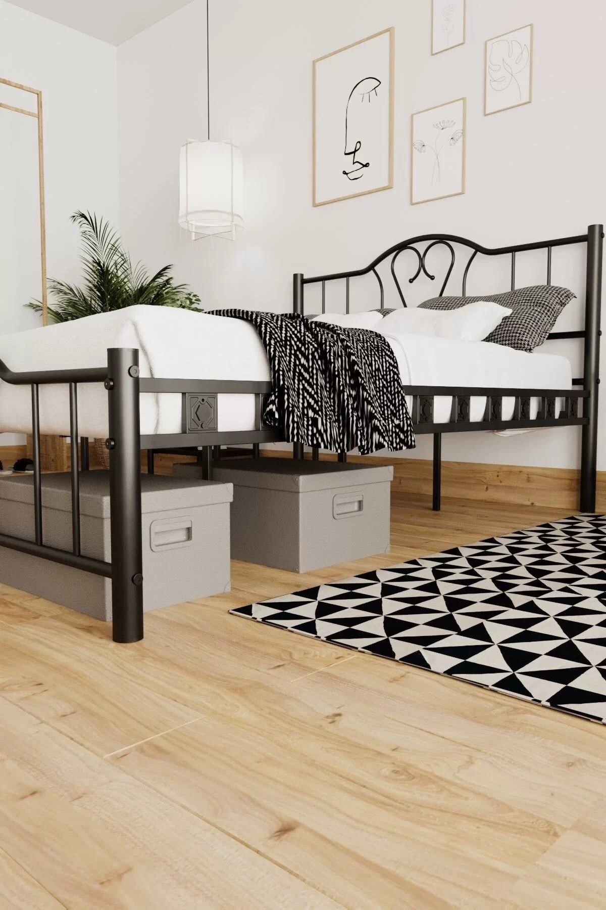 Picture of Orkide Çift Kişilik Ferforje Metal Karyola Siyah