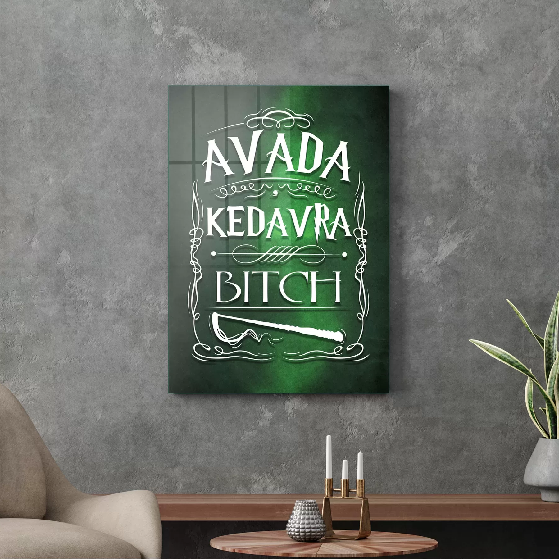 Picture of Decovetro Cam Tablo Harry Potter Avada Kedavra 70x100 cm