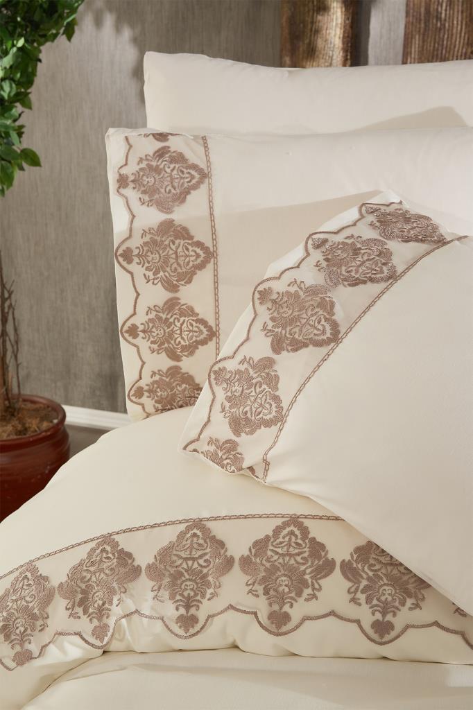 Picture of Fransız Dantelli Özge Çeyizlik Nevresim Takımı Krem