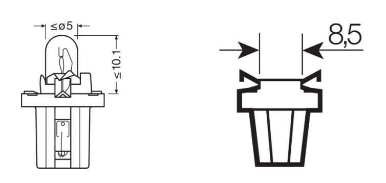 Picture of 12V 2W Yeşil Soketli Gösterge Kadran Ampulü 10 Adet 2722 Mfx