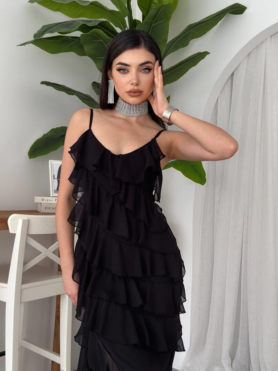 Picture of Ples Yırtmaç Detaylı Elbise