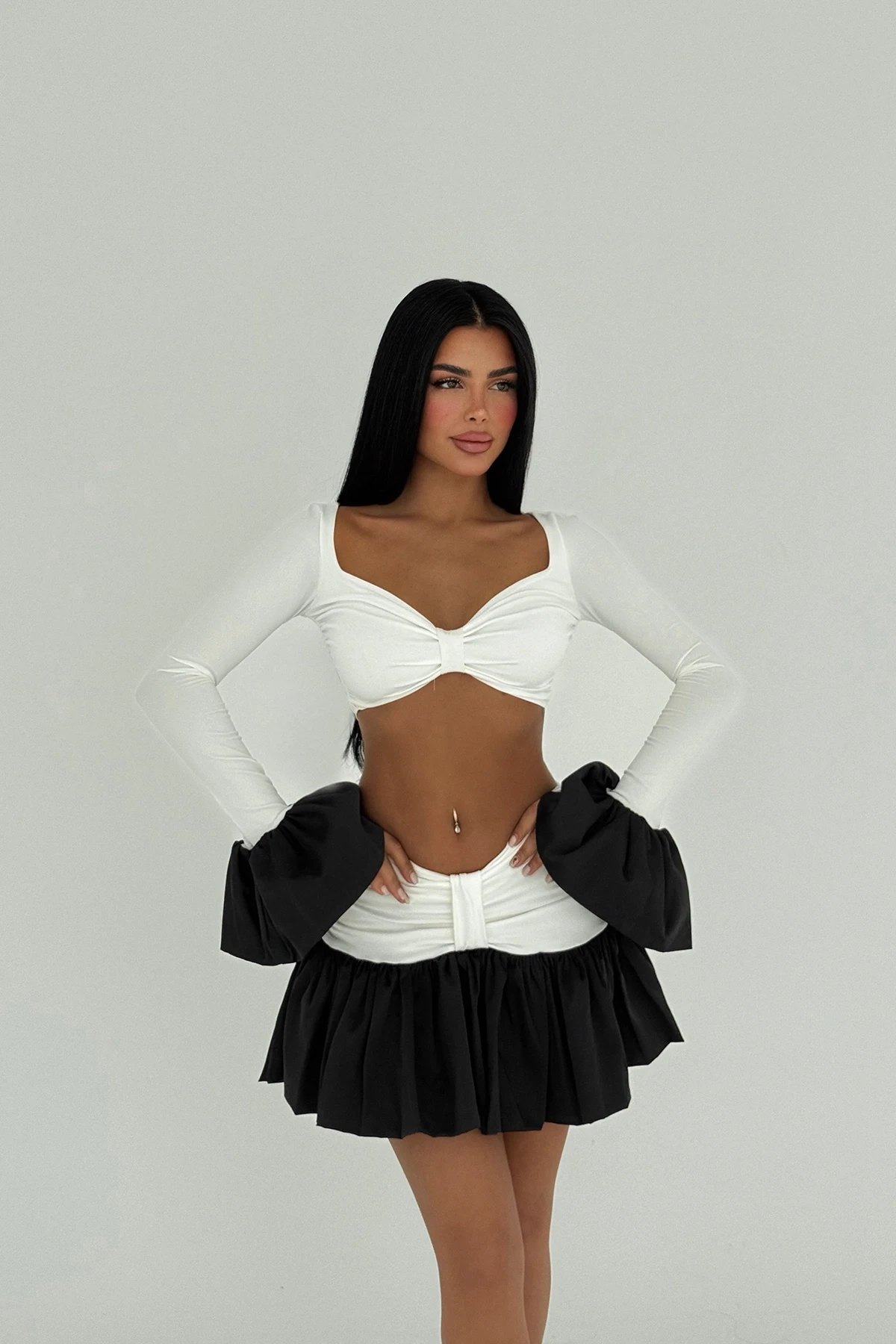 Picture of White Sparkly Skirt Top Set