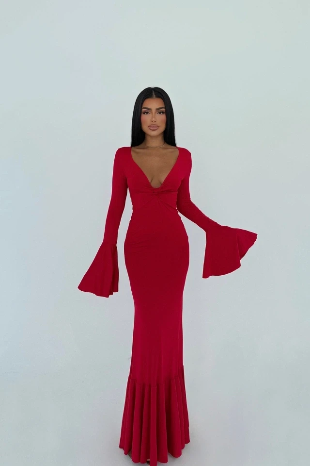 Picture of Red Long Sleeve Dress