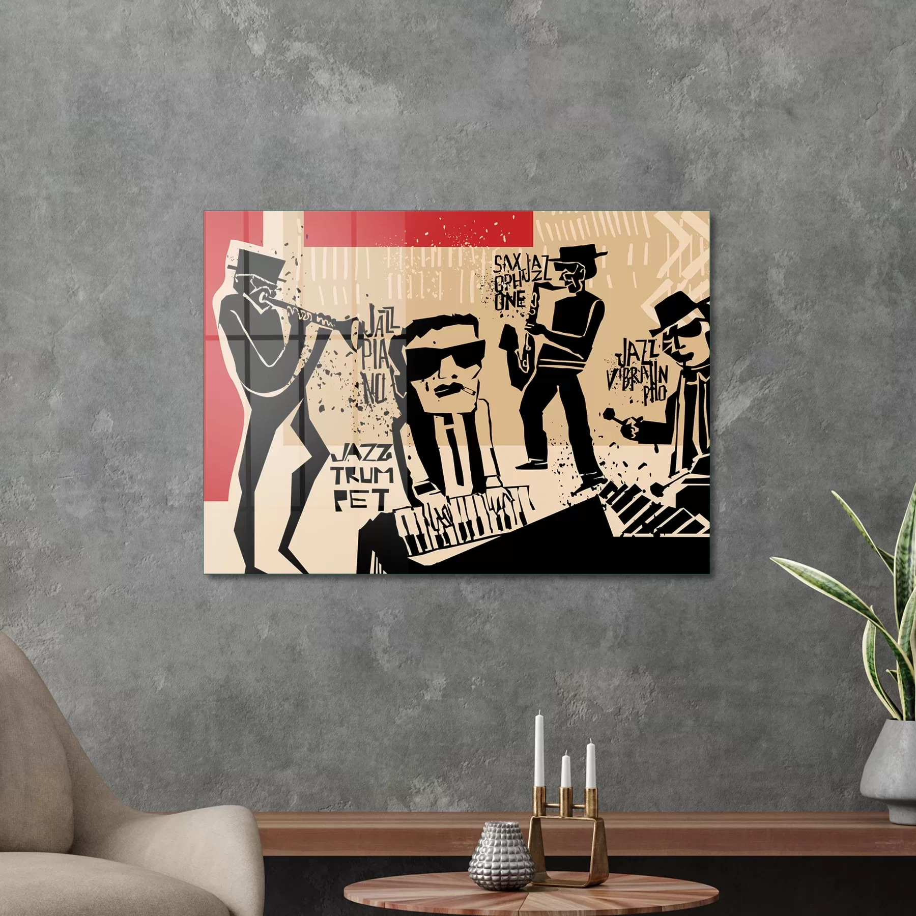 Picture of Decovetro Cam Tablo Jazz Band 30x40 cm