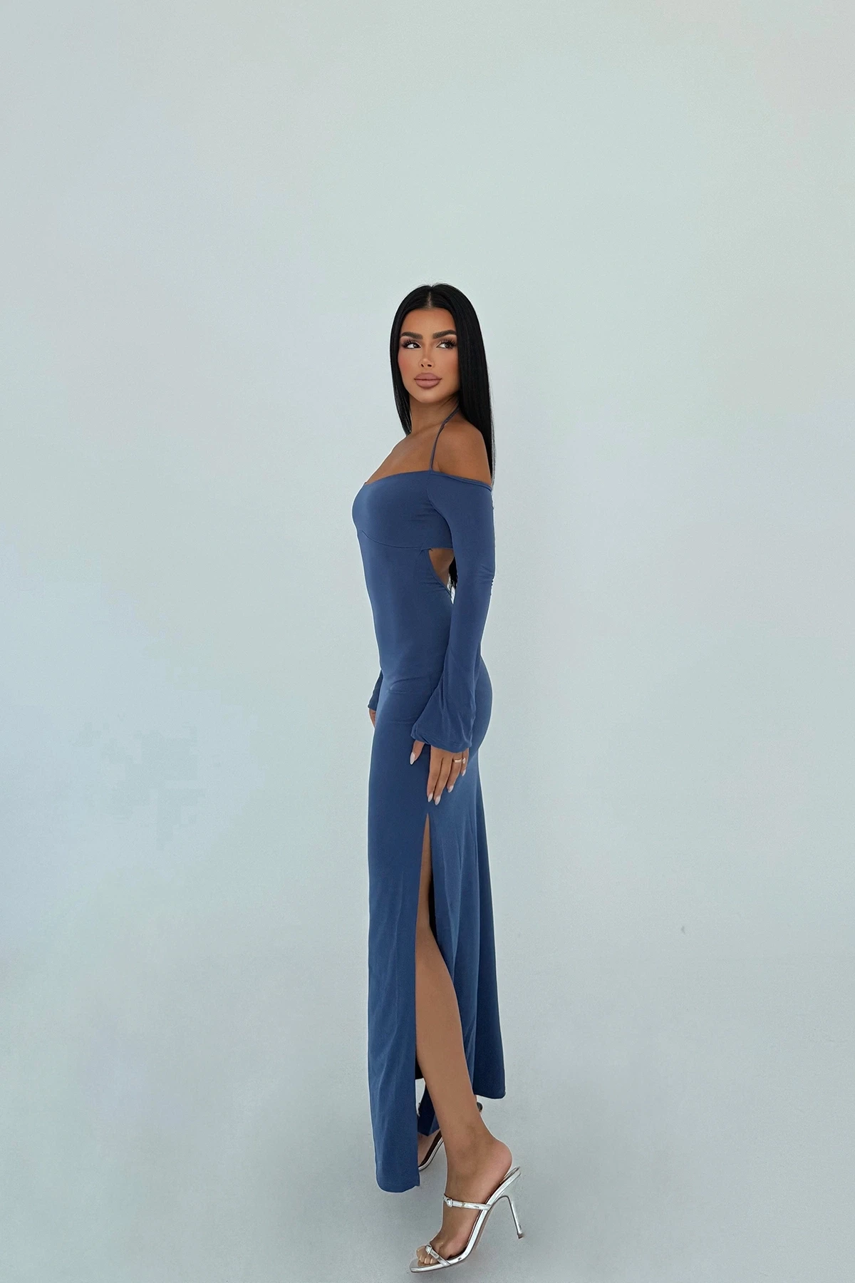 Picture of Indigo Long Sleeve Tie Dress