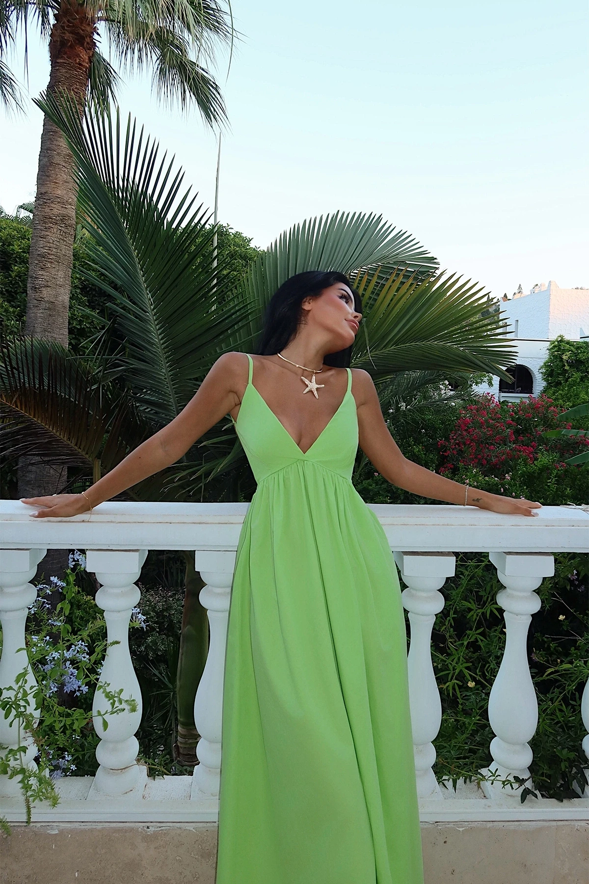 Picture of Aqua Green Straped Long Dress