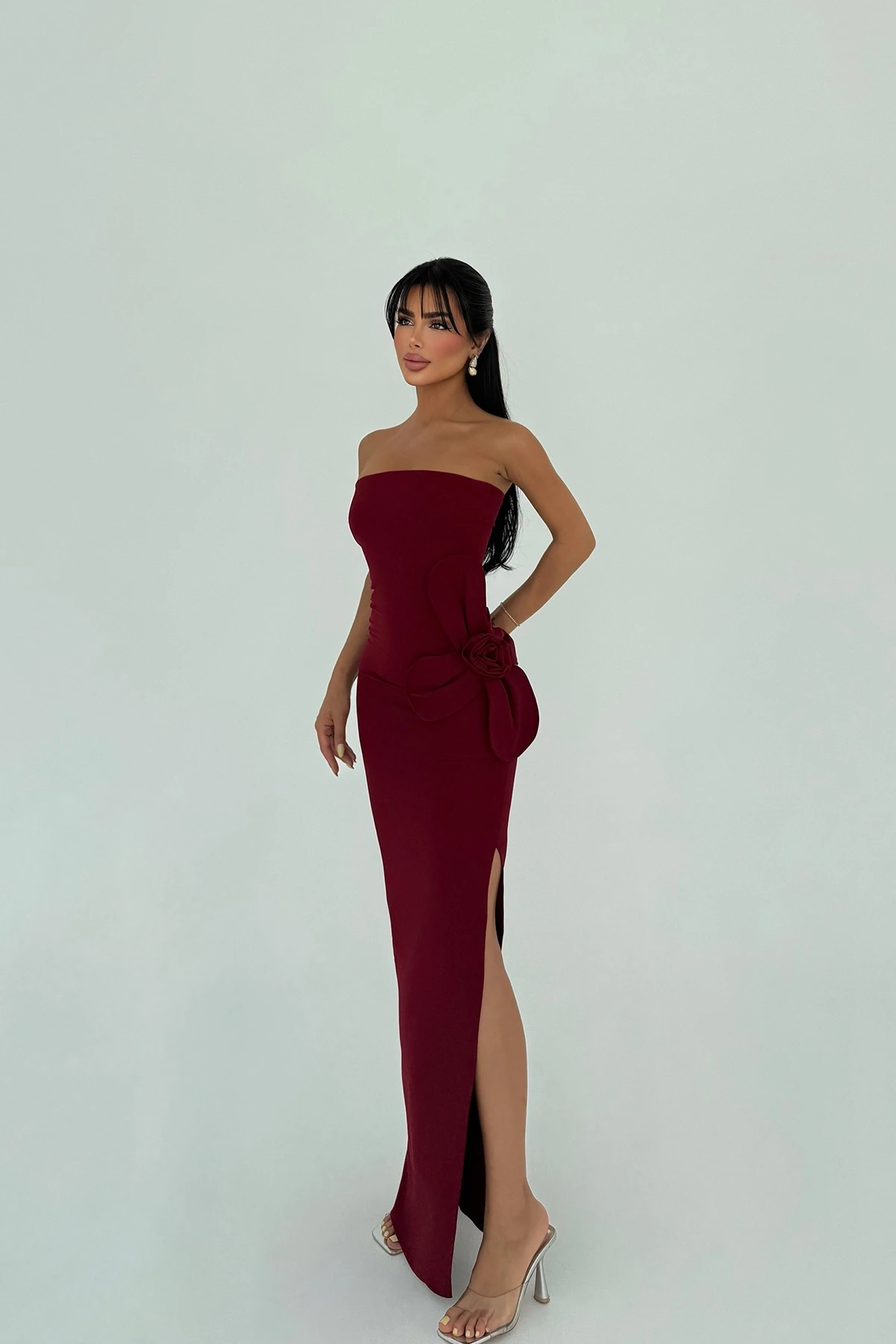 Picture of Claret Red Daysi Strapless Dress