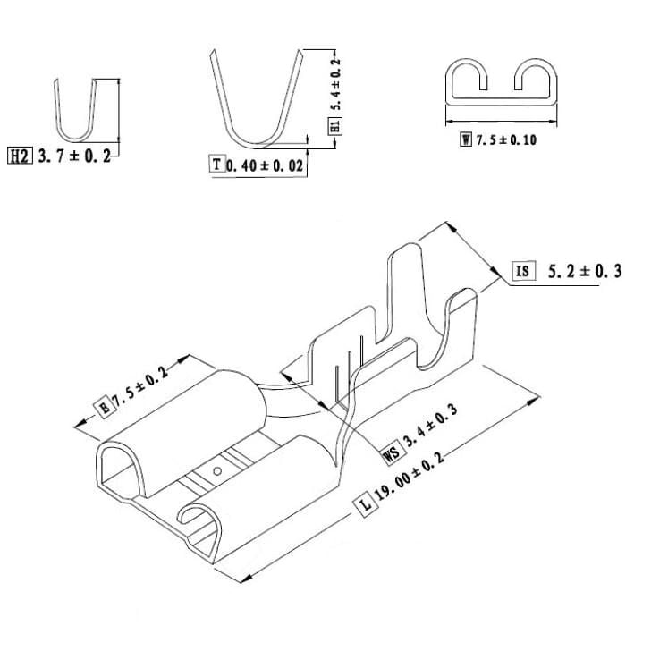 Picture of 6,3 Tırnaksız Dişi Terminal Fiş 300 Adet
