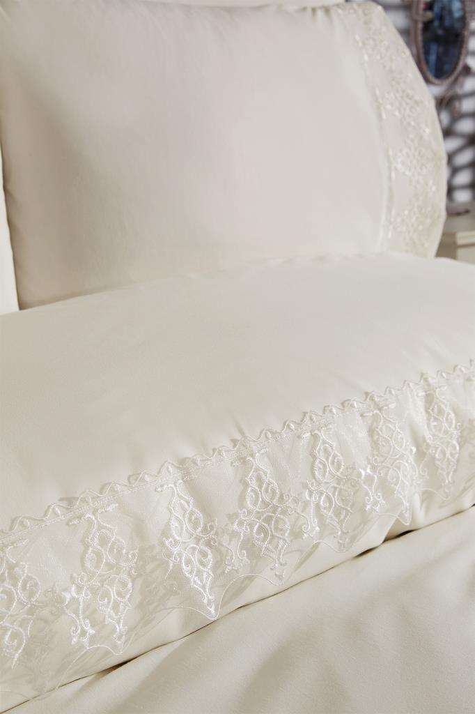 Picture of Fransız Dantelli Tadım Çeyizlik Nevresim Takımı Krem