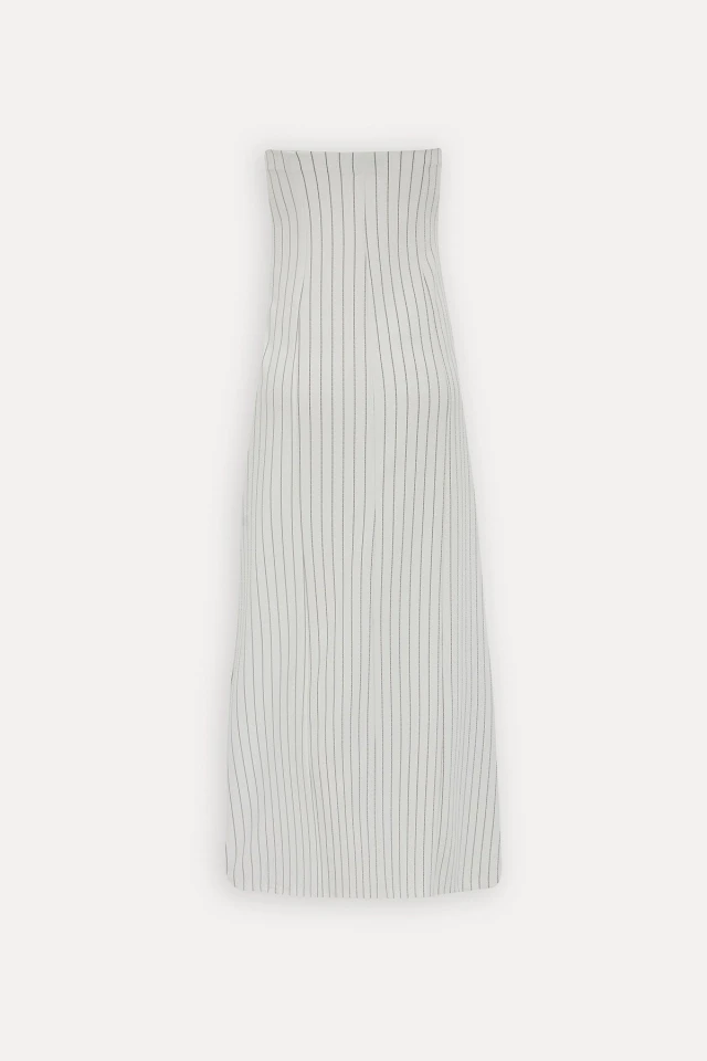 Picture of White Strapless Striped Dress