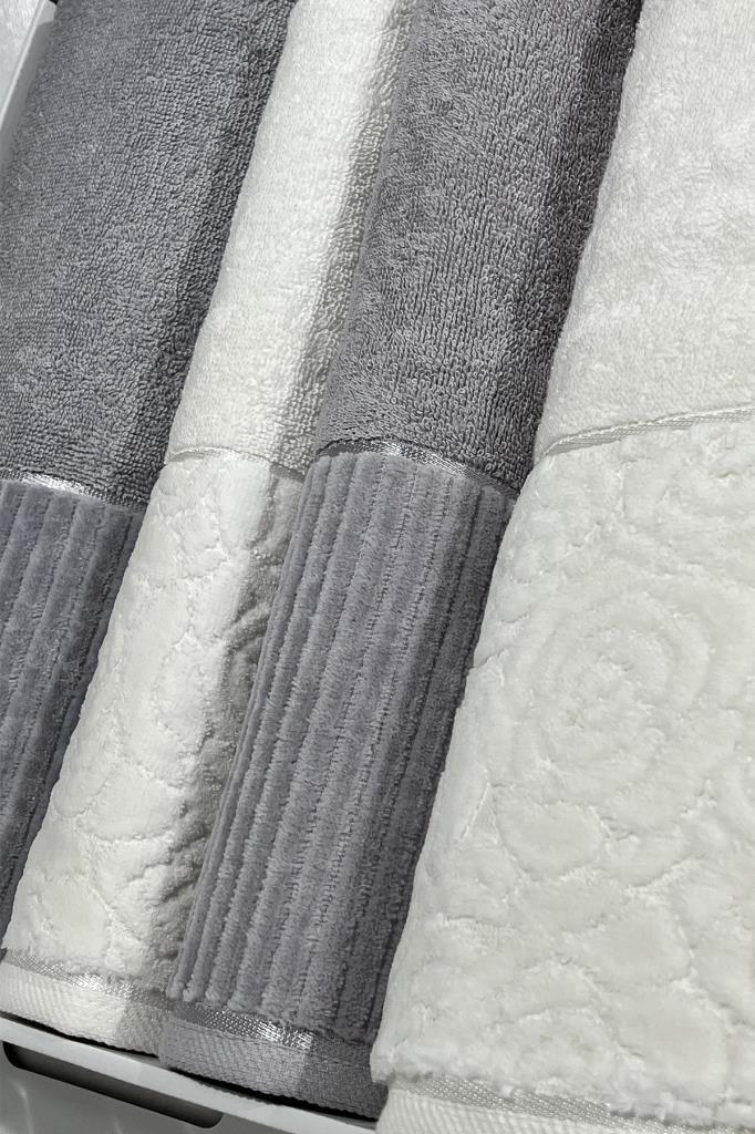 Picture of Sevgi Hamam Takımı 4 Parça Krem - Gri