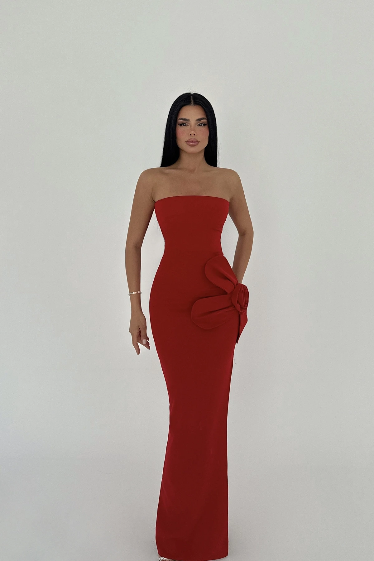Picture of Red Daysi Strapless Dress