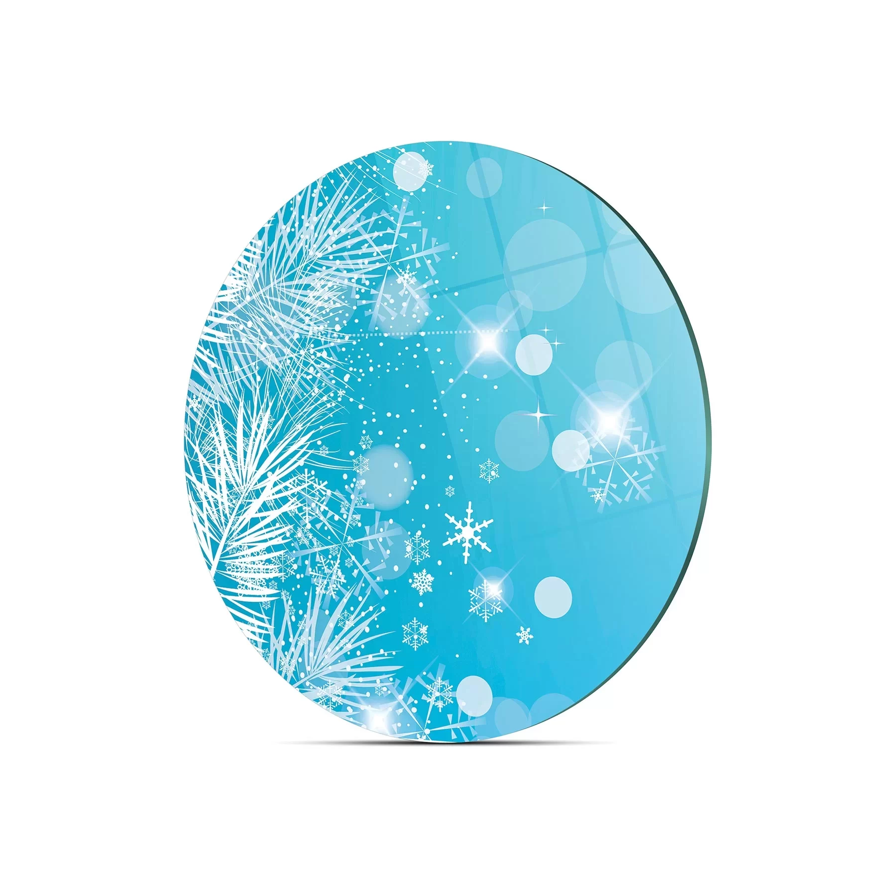 Picture of Decovetro Cam Kesme Tahtası ve Sunumluk Yuvarlak Yılbaşı Ağaç Desenli 30x30 Cm