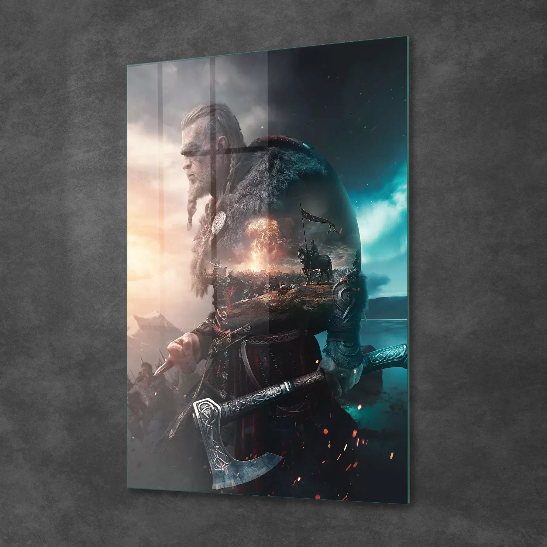 Picture of Decovetro Cam Tablo Assassin's Creed Renkli Valhalla 30x40 cm