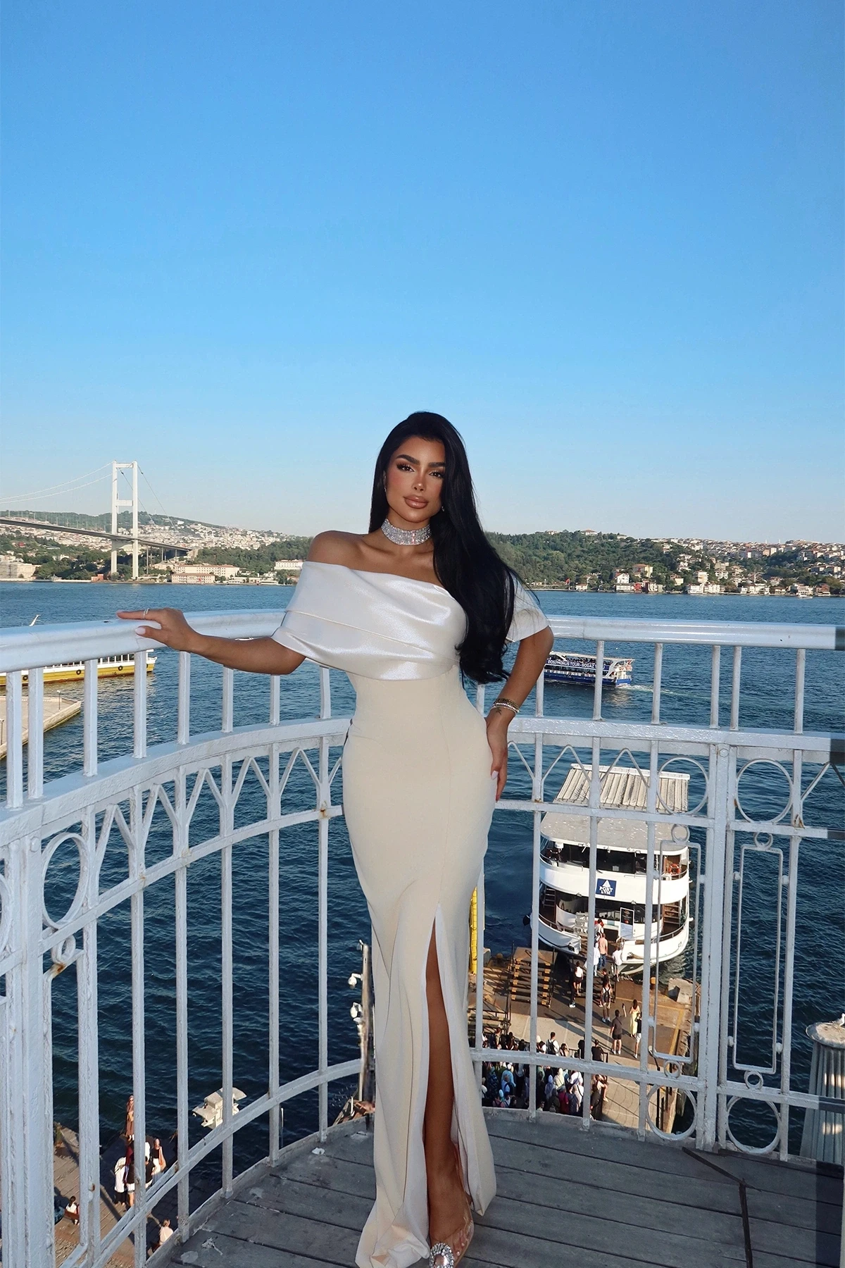 Picture of Beige Strapless Long Evening Dress