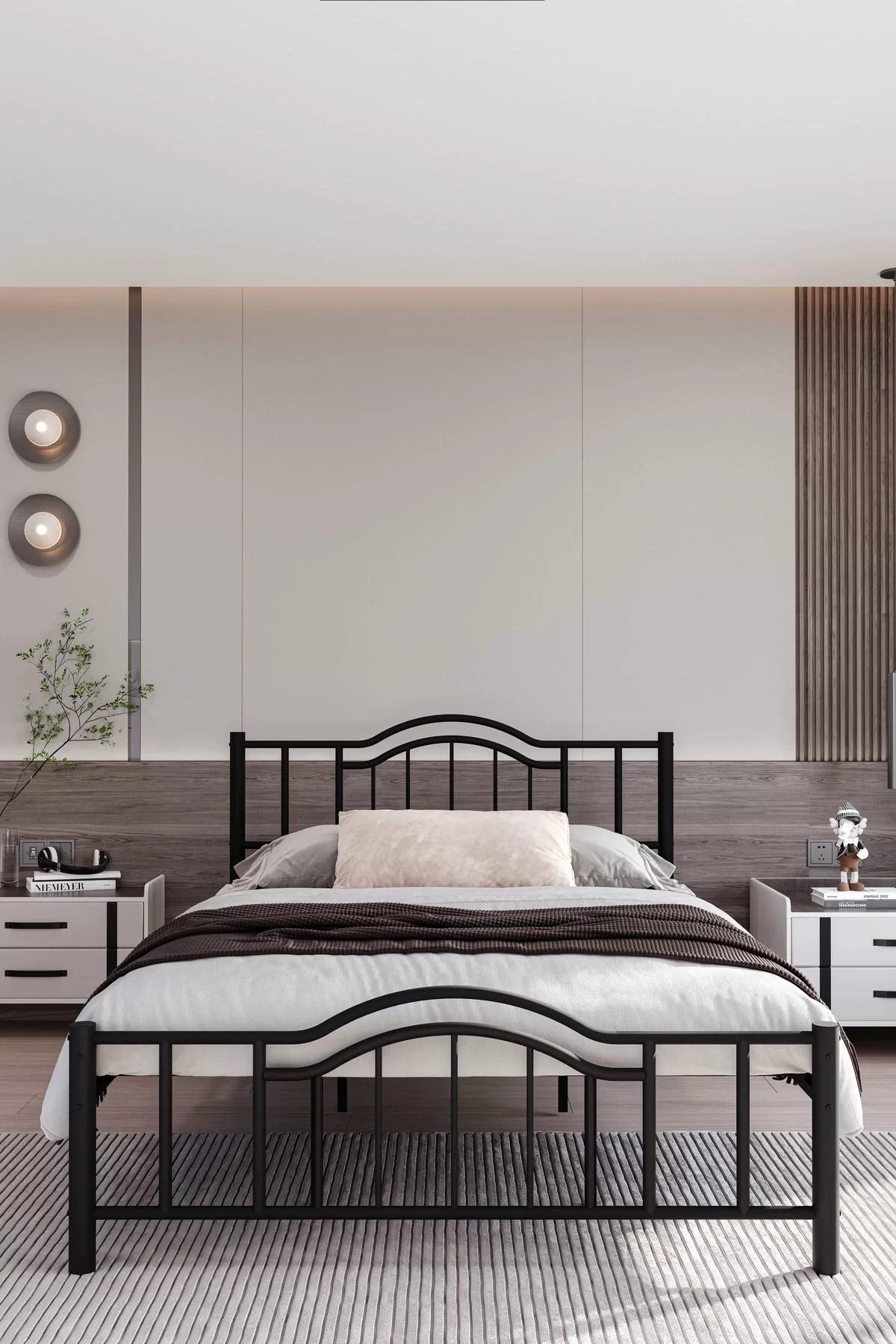 Picture of Belinay Çift Kişilik Ferforje Siyah Metal Karyola