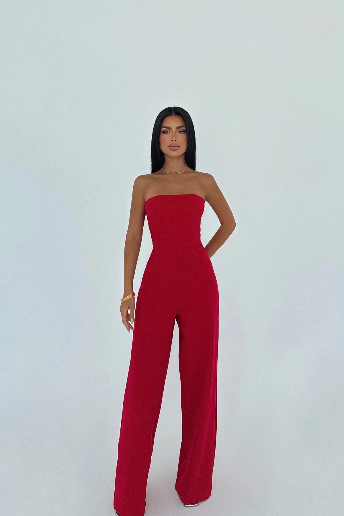 Picture of Red Strapless Jumpsuit