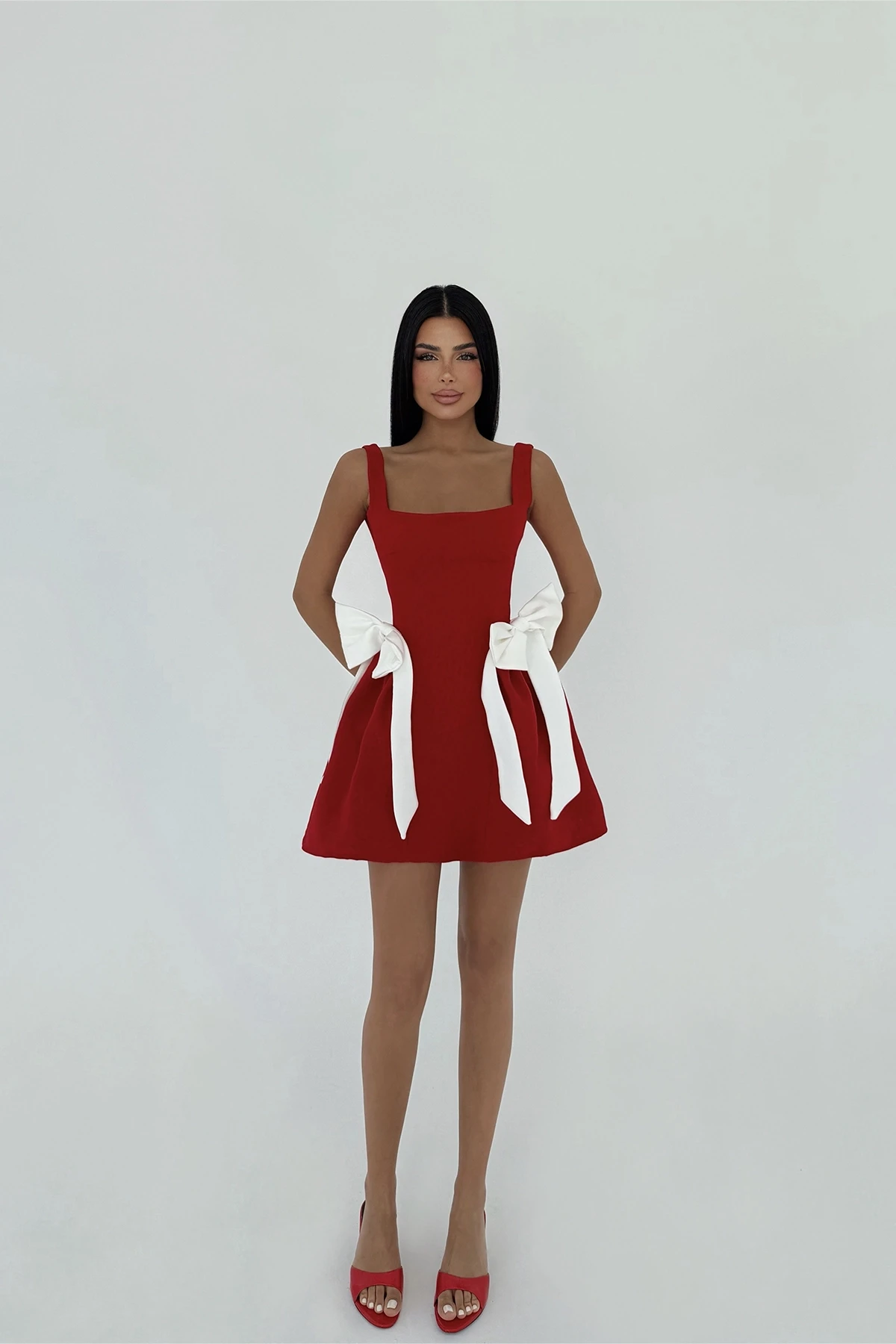 Picture of Red Nellie Bow Detail Mini Dress