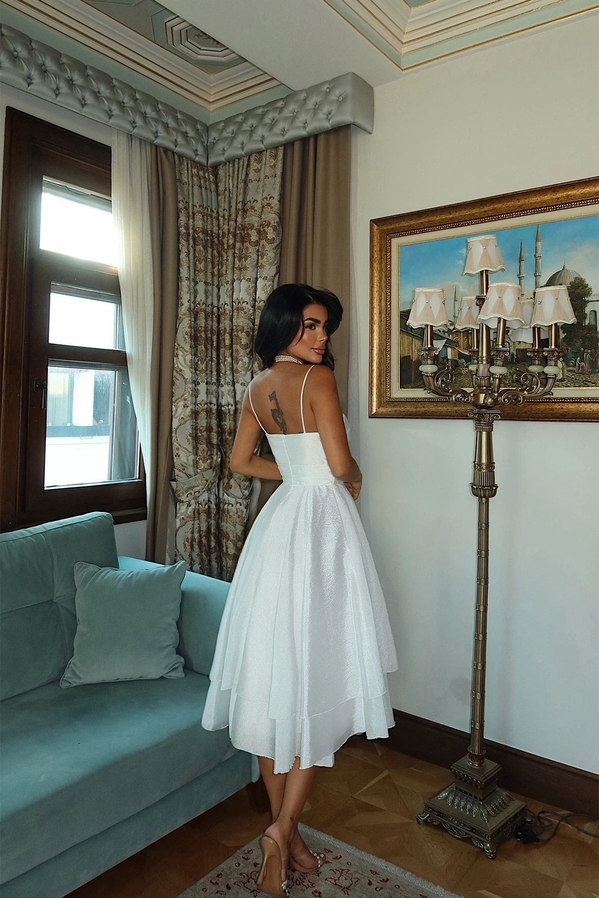 Picture of White Window Detail Mini Dress