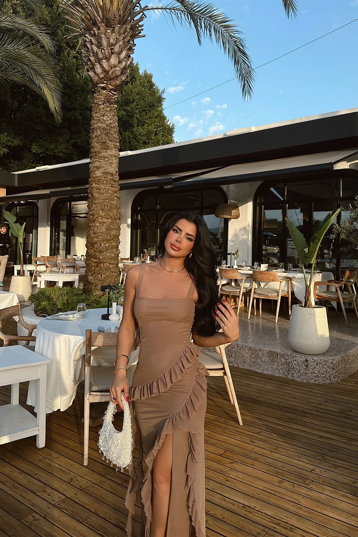 Picture of Mink Astrid Slit Long Dress