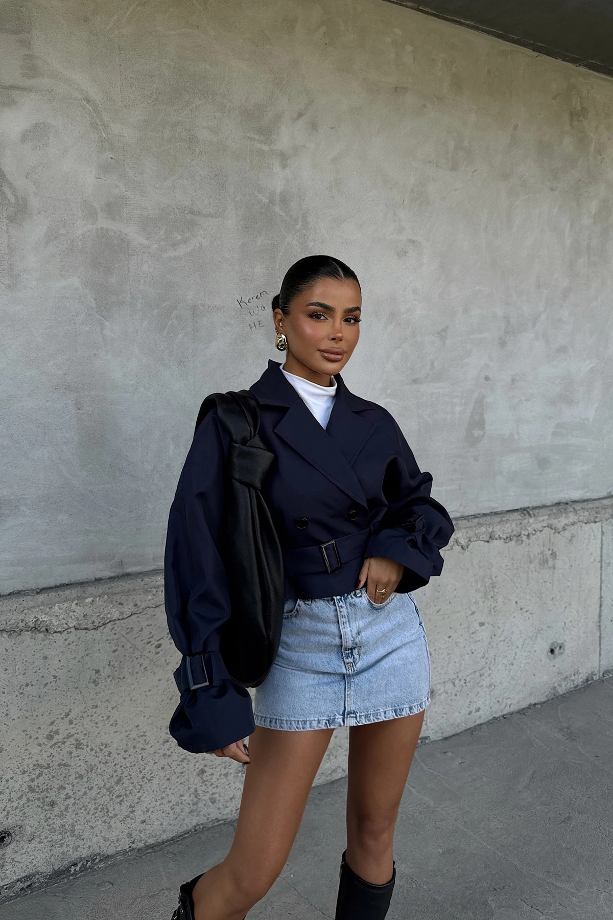 Picture of Navy Blue Button-Front Jacket