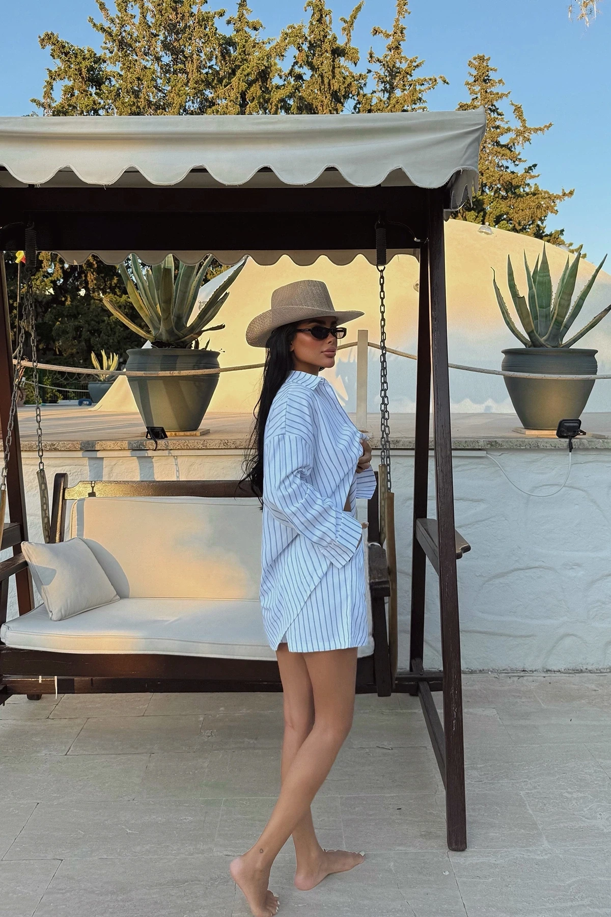 Picture of Blue Striped Shorts Set