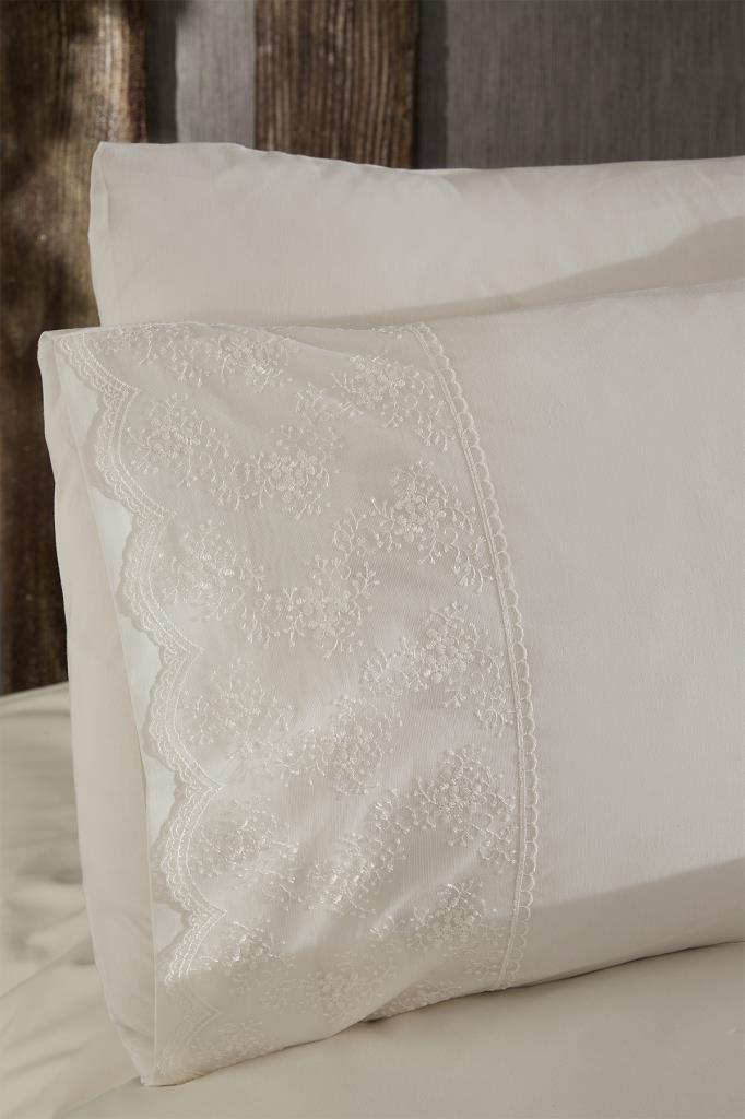 Picture of Fransız Dantelli Nuray Çeyizlik Nevresim Takımı Krem