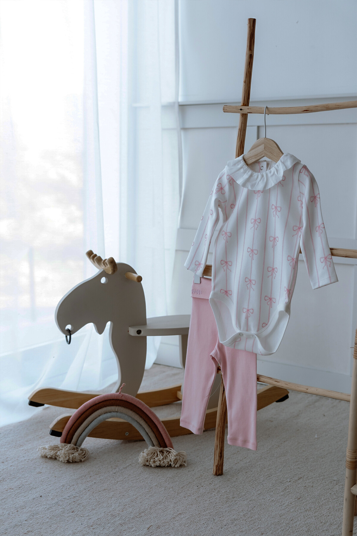 Picture of Body & Pantolon Seti - Kurdele / Pembe