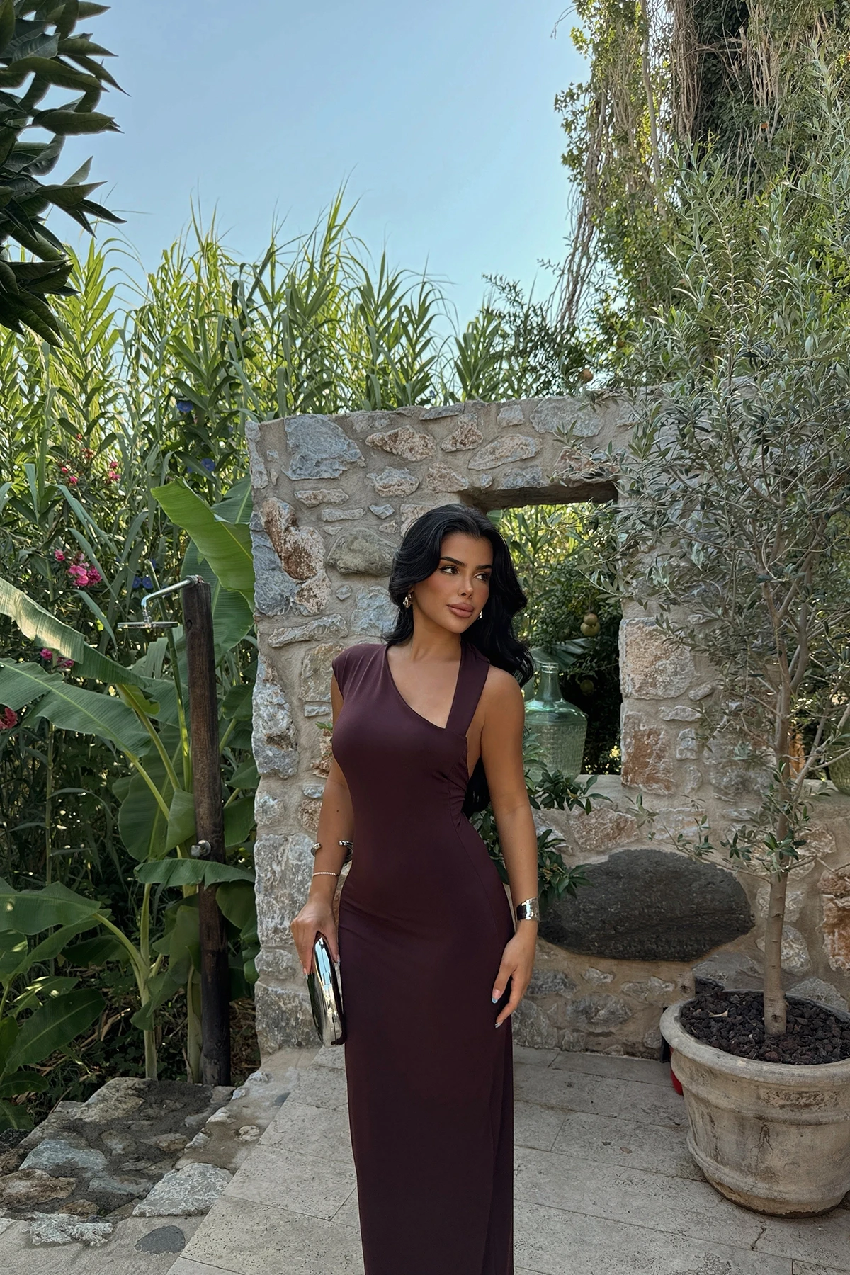 Picture of Brown One Sleeve Dress