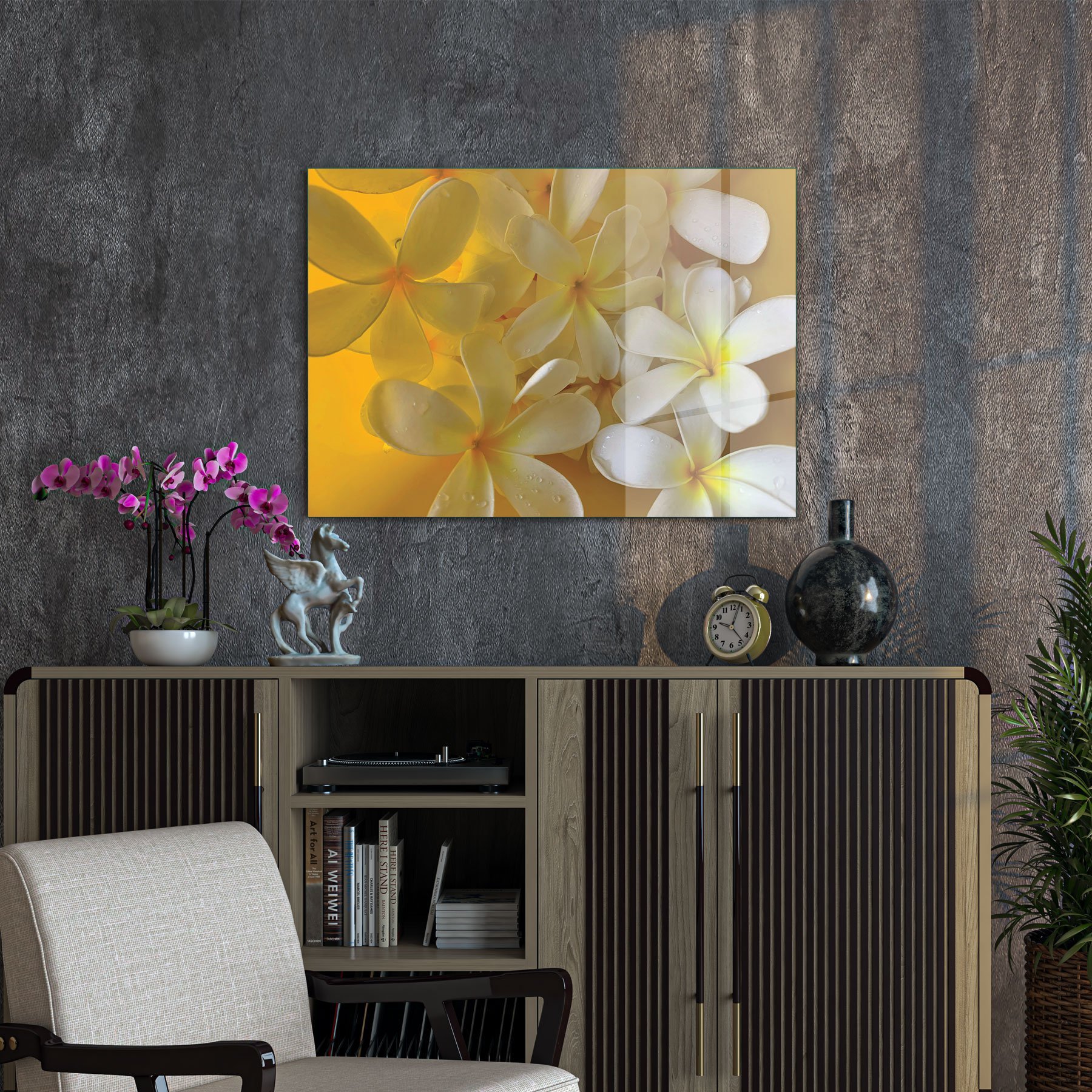 Picture of Decovetro Cam Tablo White Lily Desenli 70x100 cm