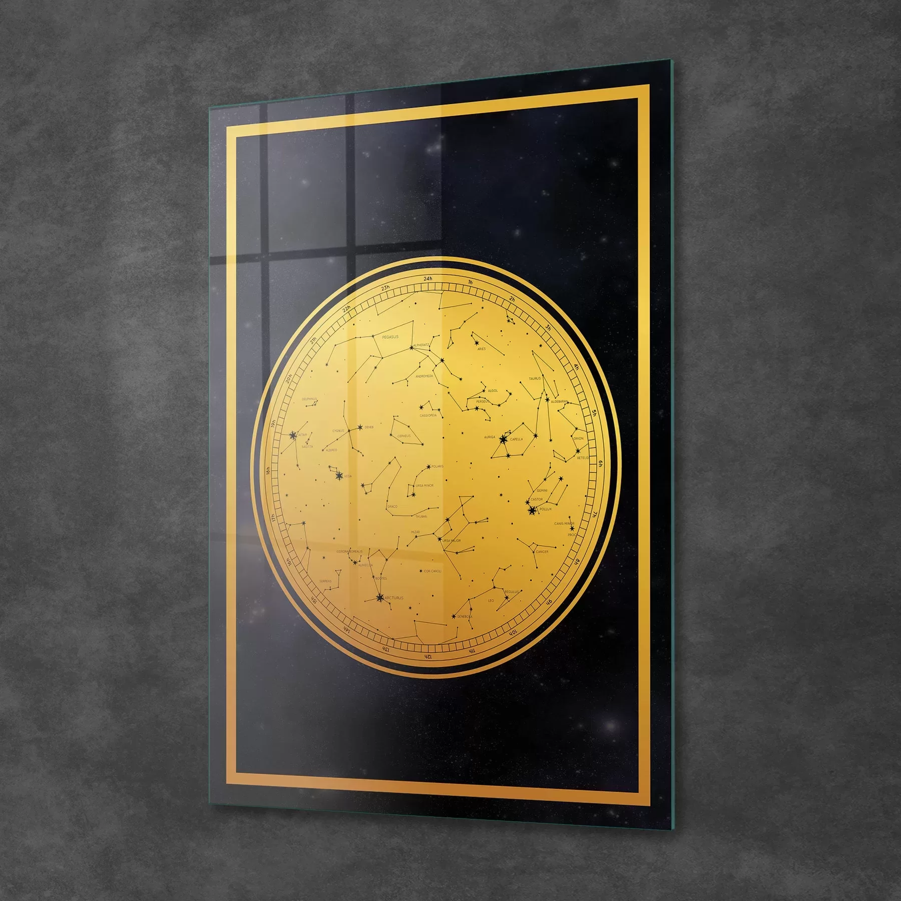 Picture of Decovetro Cam Tablo Burçlar Yıldız Haritası 30x40 cm