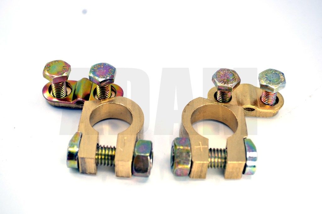 Picture of 1 Takım Kalın Akü Kutup Başı Terminali Kesme Pirinç Artı Eksi