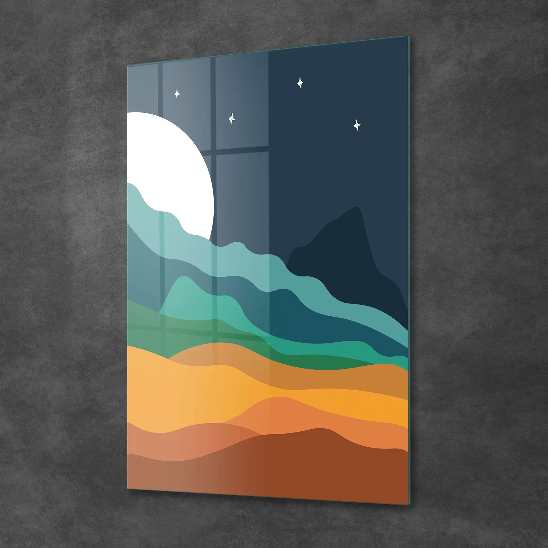 Picture of Decovetro Cam Tablo Cartoon Moon And Stars 50x70 cm