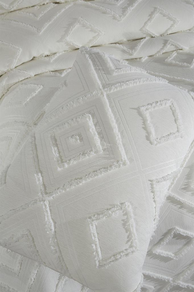 Picture of Çeyiz Diyarı Samira 3 Parça Çift Kişilik Pike Takımı Krem